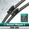 Silicone & rubber  Front Wiper Blades Set For Renault Megane 2 MK2 2006 - 2008 Windshield Windscreen Window Brush 24"+18" 1