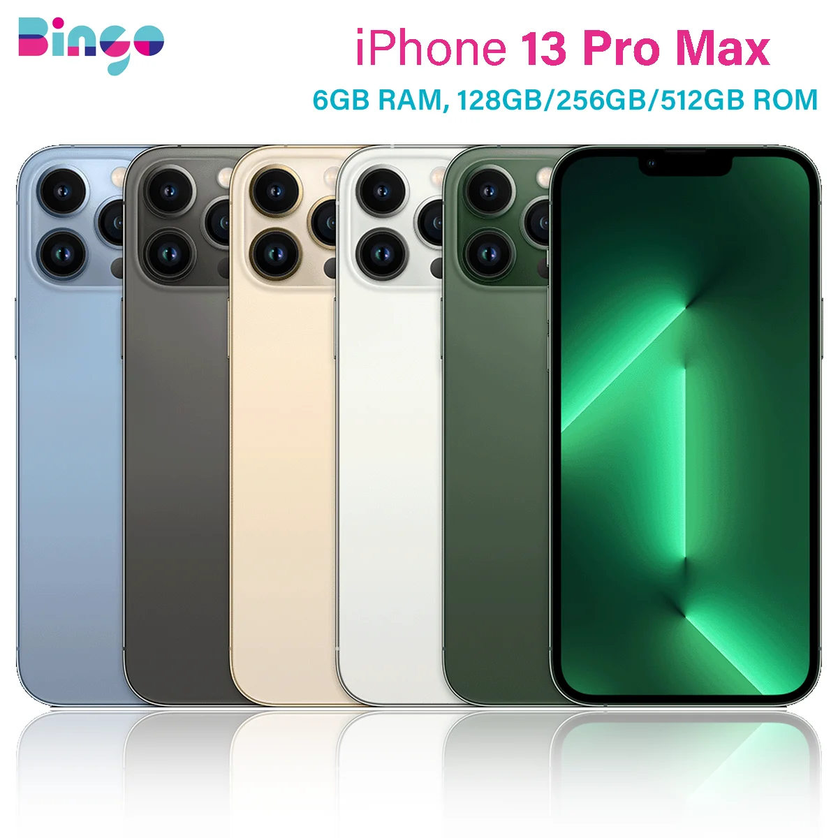 هاتف iPhone 13 Pro Max A2484 128GB 256/512GB 6.7 بوصة أصلي فائق الشبكية OLED Face ID A15 Bonic 5G 6GB eSIM 12MP هاتف محمول أصلي 1