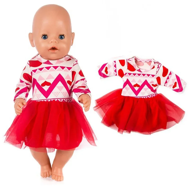43cm Baby New Born Doll Dress Hat for 18" Girl Doll Clothes Accessories Toys Skirt