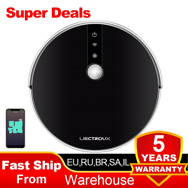 Robot odkurzacz automatyczny LIECTROUX C30B,Nawigacja po mapie AI, inteligentna partycja,z pamięcią,kontrola aplikacji WiFi,ssanie 6000 Pa,inteligentne mycie na mokro,dezynfekcja,współpracuje z Alexa i Google Assistant - AliExpress 6