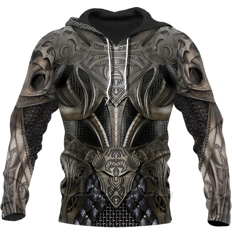 thumbnail image 1 of Sudadera con capucha de los Caballeros Templarios para hombre, con estampado 3D, de gran tamaño, estilo Harajuku, chaqueta holgada, jersey informal, ropa de calle con capucha, 1 of 5