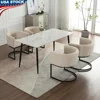 Mid Century Modern Dining Chairs Set of 4 Comfy Upholstered Kitchen Chairs with Armrests and Metal Bases Perfect Dining Room 1