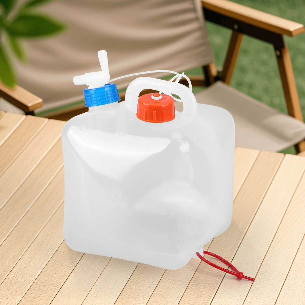 Portable Folding Bucket with Faucet Large Capacity Foldable Drinking Water Bucket Clear Water Storage Jug for Emergency Survival 5