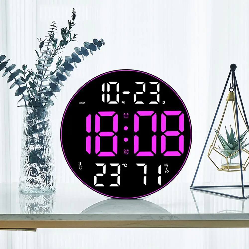 

Digital Alarm Clock Time Date Week Temperature Display Wall-mounted Electronic Clock For Home Farmhouse Office
