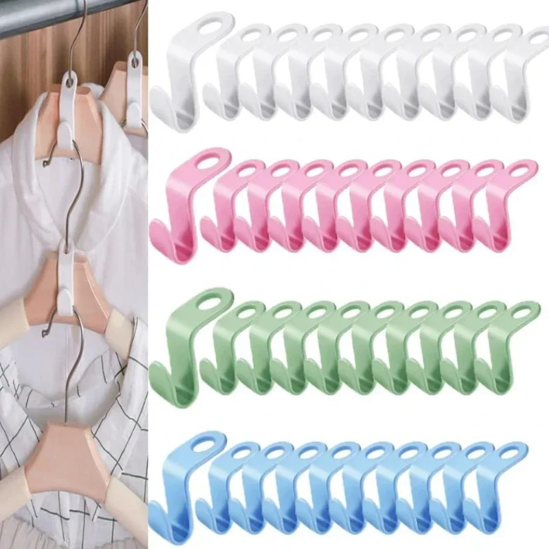 

5/15pcs Clothes Hangers Connector Hooks Space Saving Wardrobe Closet Coat Rack Cascading Plastic Extender Clips Organizer