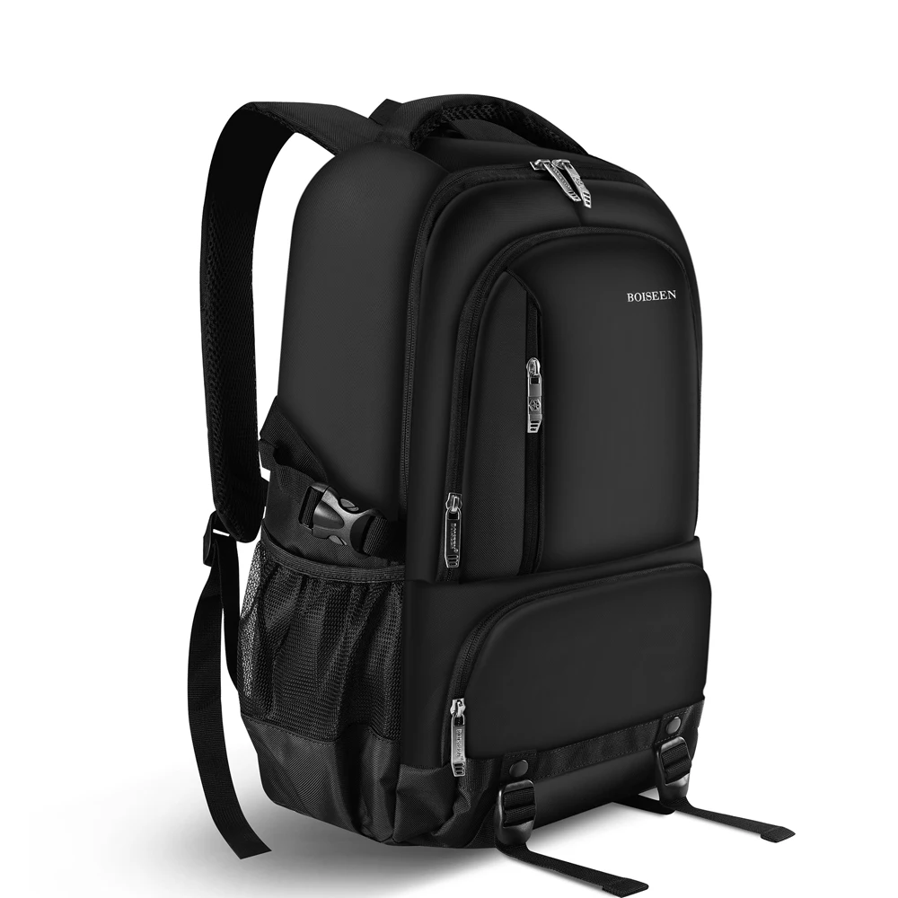 1Pcs Simple Black Backpack, Men's Large-Capacity School Bag, Laptop Backpack, Lightweight and Durable Casual Travel Bag, Student Multi-Functional Storage Backpack