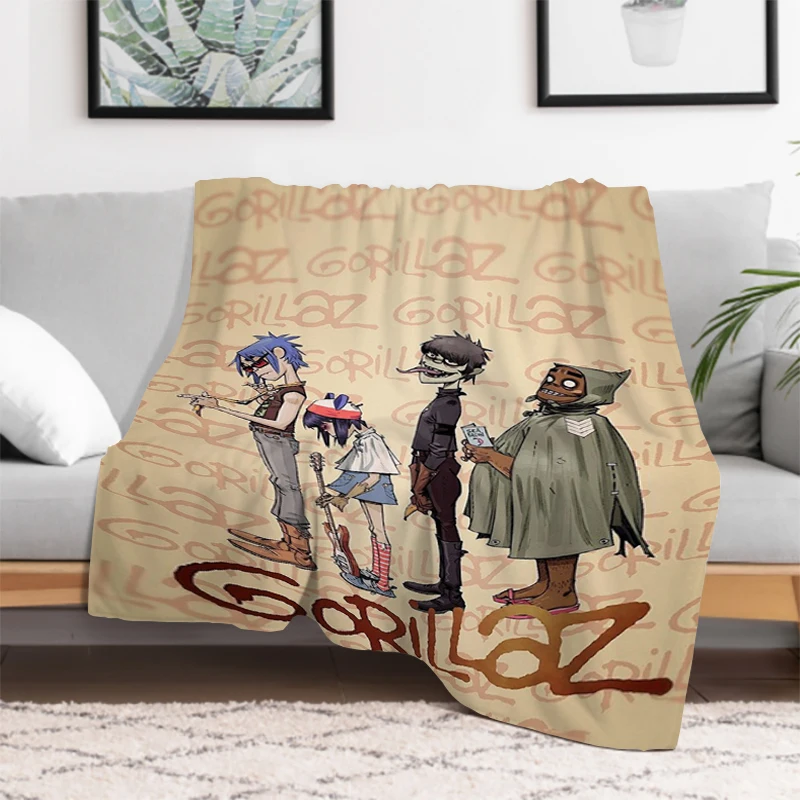 

Gorillaz Virtual Band Hip Hop Blanket Bed Blankets and Throws Microfiber Bedding Furry Plaid on the Sofa Plush Bedspread Throw