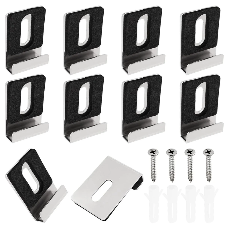 【Premium Quality】 AA81-10Pcs Heavy Mirror Hanging Kit, Heavy Mirror Mounting Hardware Mirror Clips For Wall Mounting.