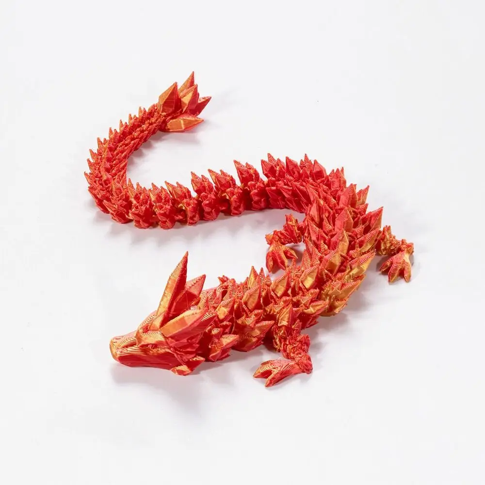 3D Printed Articulated Dragon 3D Printed Dragon Crystal Dragon