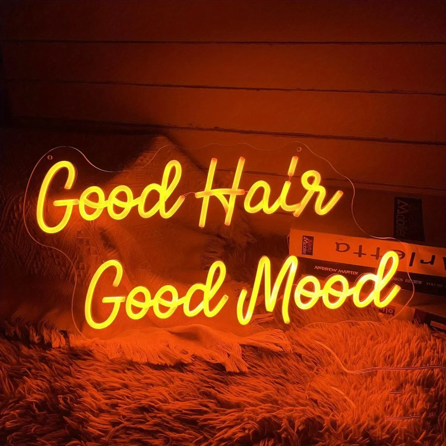 

Good Hair Good Mood Neon Signs Barbershop LED Neon Signs, USB-powered Neon Sign with Dimmable Switch, Best Gift for Barbers
