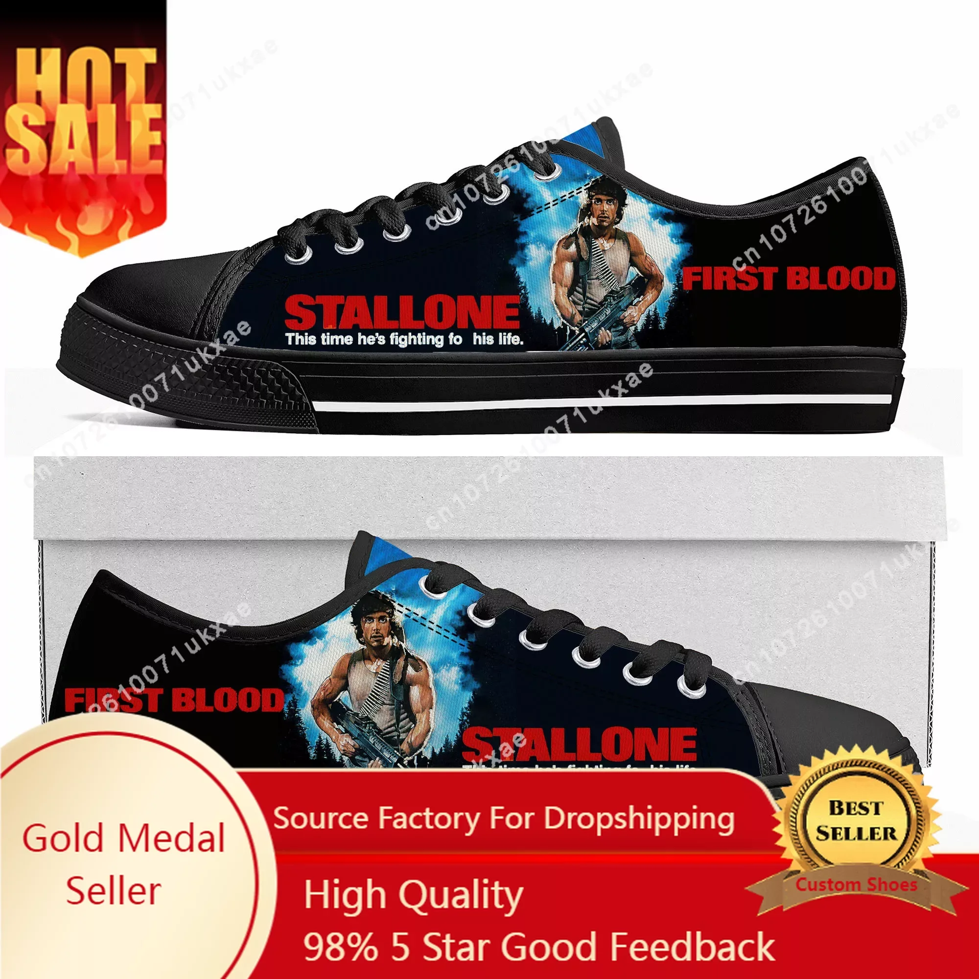 

first blood Movie Low Top Sneakers Mens Womens Teenager Canvas High Quality Sneaker Casual Custom Made Shoes Customize DIY Shoe