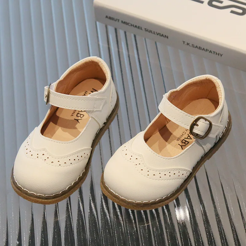 2024 Spring Autumn Kids Soft Leather Shoes For Girl School Party Buckle Strap Girls Shoes 2