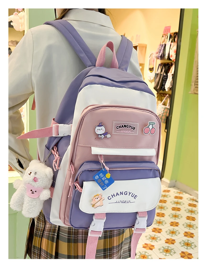 Schoolbag female high school junior high school students lovely color summer young fresh girls new primary school backpack