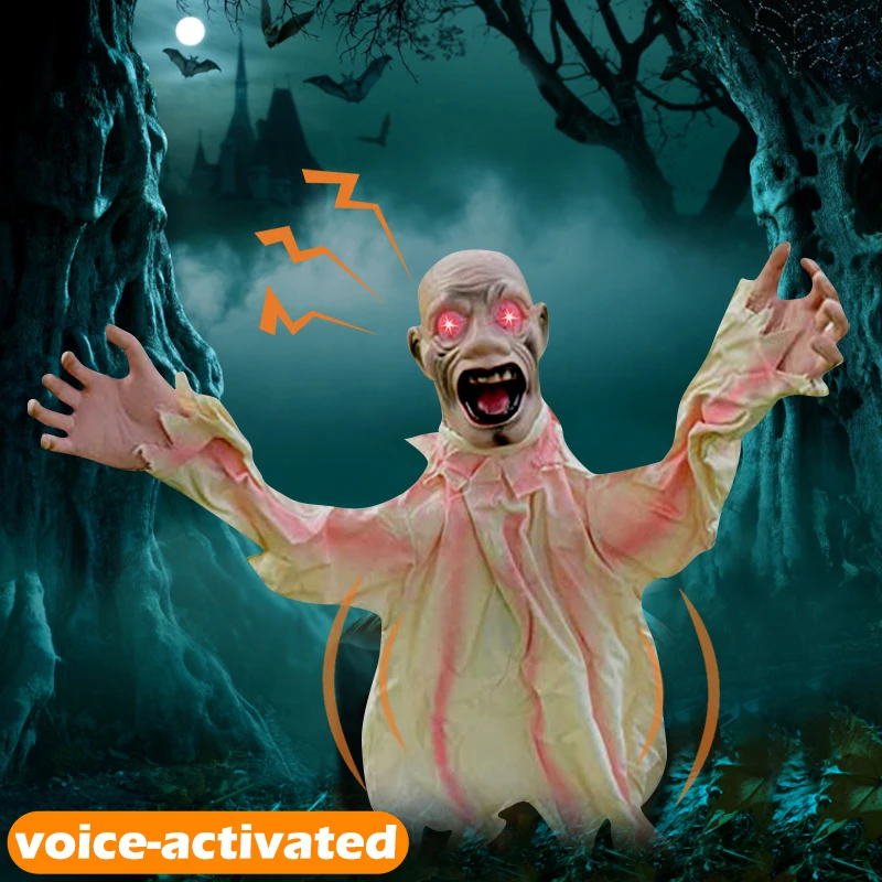 

Halloween Decoration Scary Swing Prop To Insert Large Swing Ghost New Voice Control Decoration For Home Garden Party Decoration