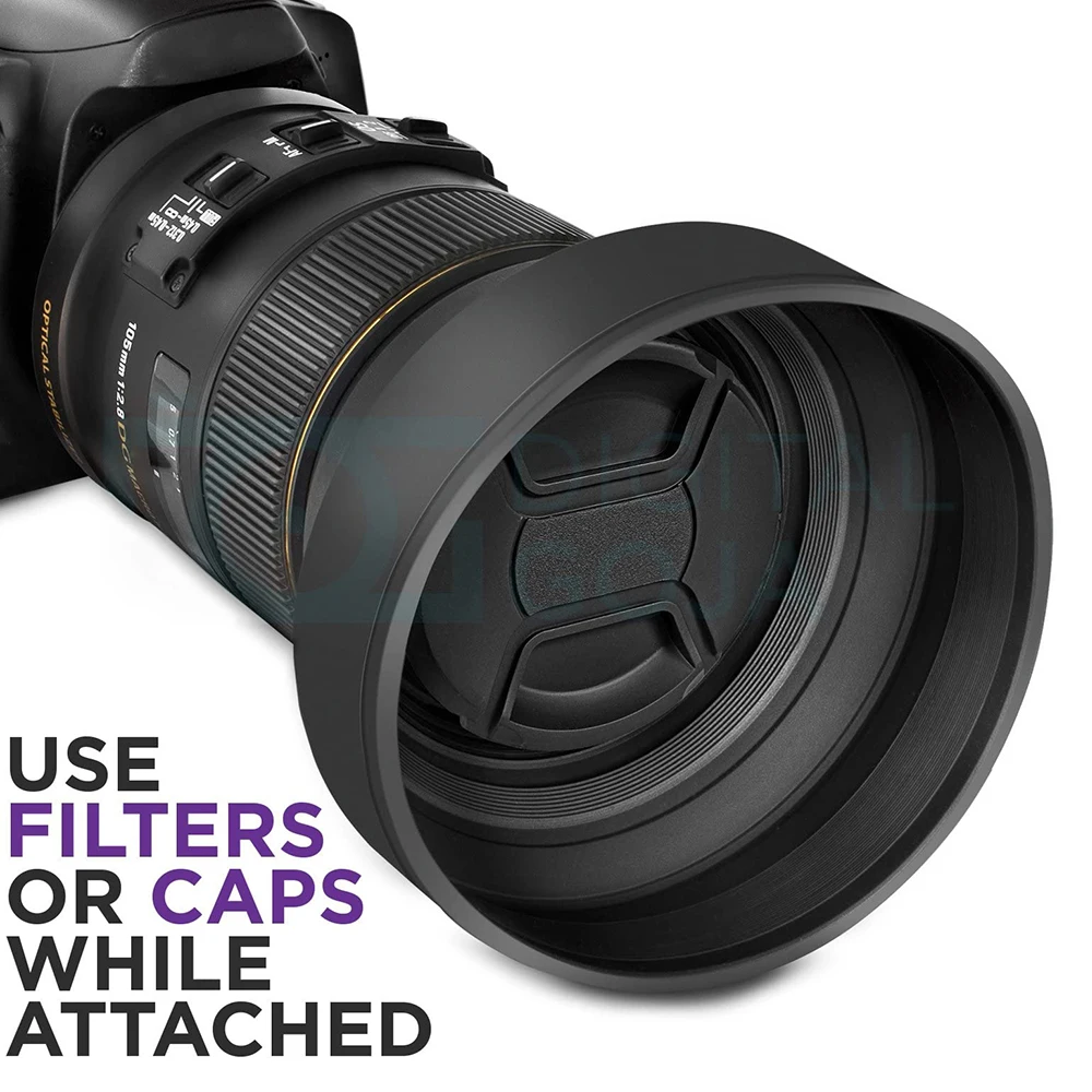 Collapsible Rubber Lens Hood 49/52/55/58/62/67/72/77MM for Canon Nikon Sony DSLR Camera Lens Filter Thread camera lens hood