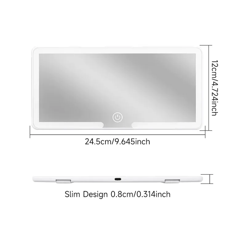 Car Interior Mirrors Sun Visor Plate LED HD Makeup Mirror for Girls Women