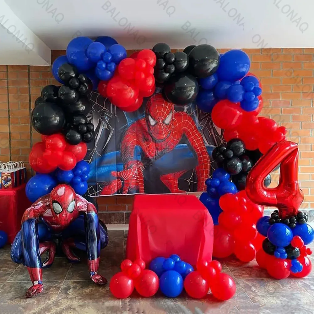 124pcsSuperheroSpidermanFoilBalloonSet32inchNumberBalloons
