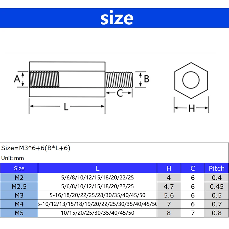 M2 M2.5 M3 M4 Nylon Esagonale Maschio Femmina Distanziatore Filettato Montaggio Su Pilastro PCB Scheda - Foto 10
