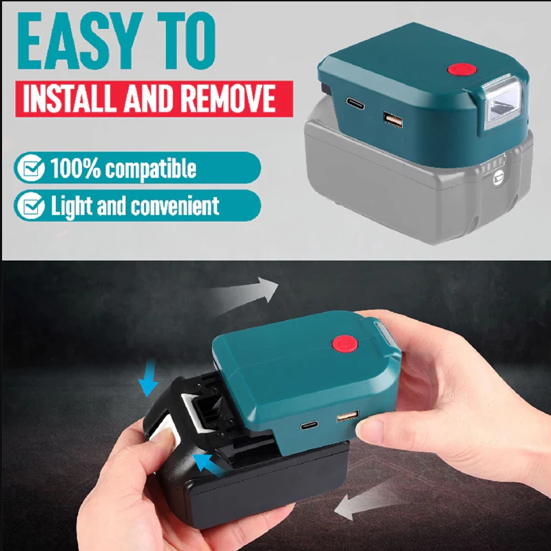 Para makita 14.4v 18v lion bateria dupla
