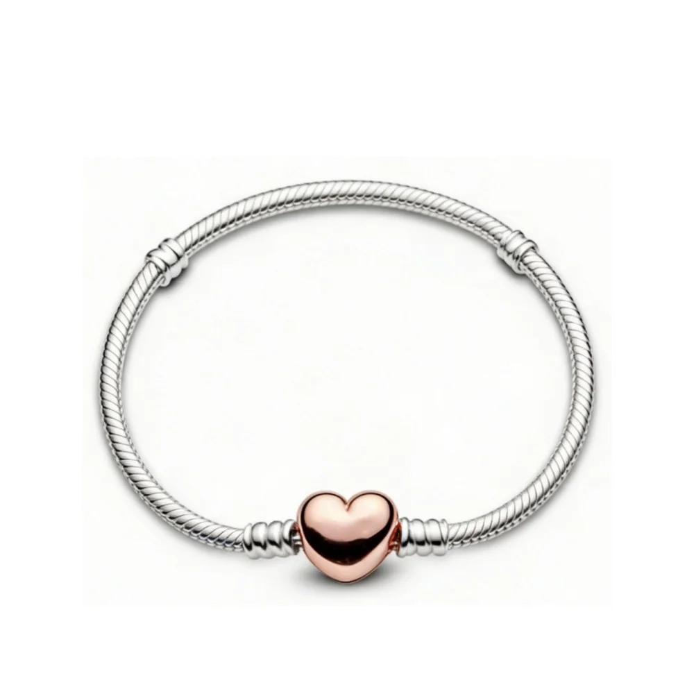 16-21CM Einhorn-Armbänder LOVE Herz 925 Sterling Silber Original-Armband Passend für Pan DIY Charms Perlen Damenschmuck Geschenk – Detail 3