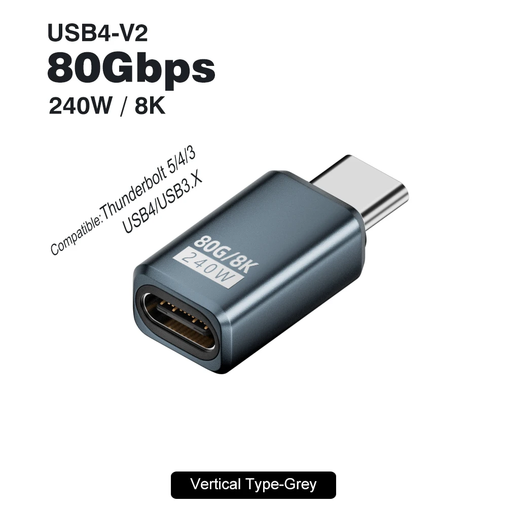Enhanced Angled USB-C Adapter - 240W Elbow Connector, Ultra-Fast Data Transfer