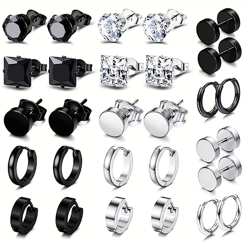 HORIALENCE 15 Pares Pendientes De Aro Para Hombre De Aretes De Cartílago Y Cómodos Para Uso Y