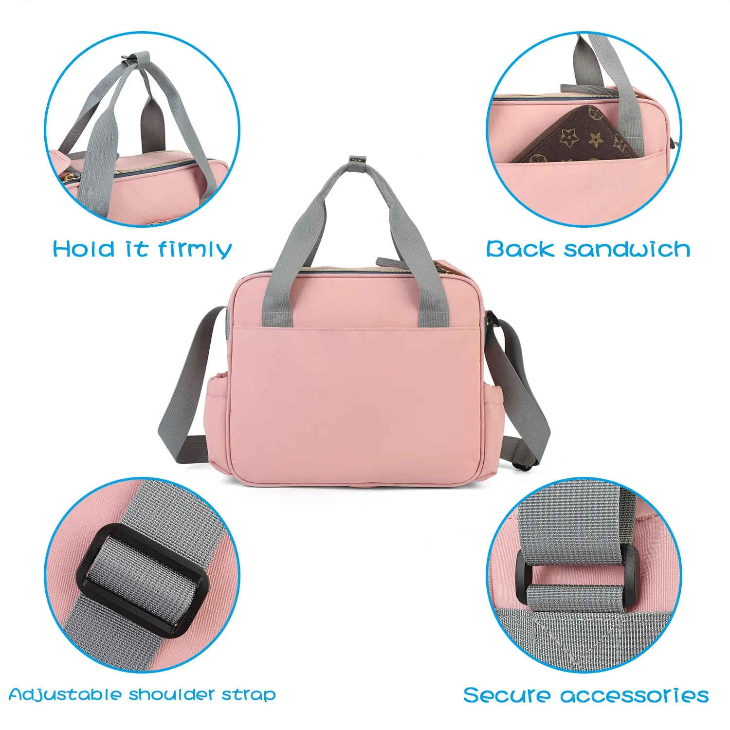 LargeCapacity Organizer Waterproof Wide Opening Travel Messenger Crossbody Bag Mummy Baby Nappy Bag Mommy Diaper Bag For Babies