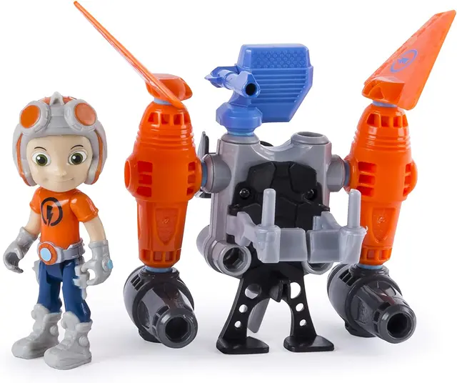 Original RUSTY RIVETS Toys Anime Figure Children Toys Jet Pack Building Set with Rusty Figure Dolls Educational Toys Collectible 3