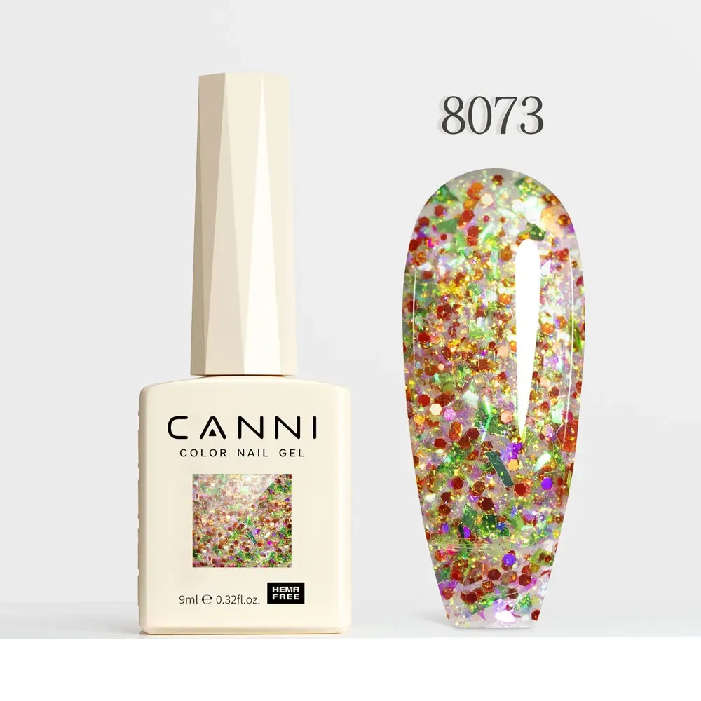 CANNI HEMA Free Black Glitter Diamond Sparkle Gel Polish - Long-Lasting Glossy Finish