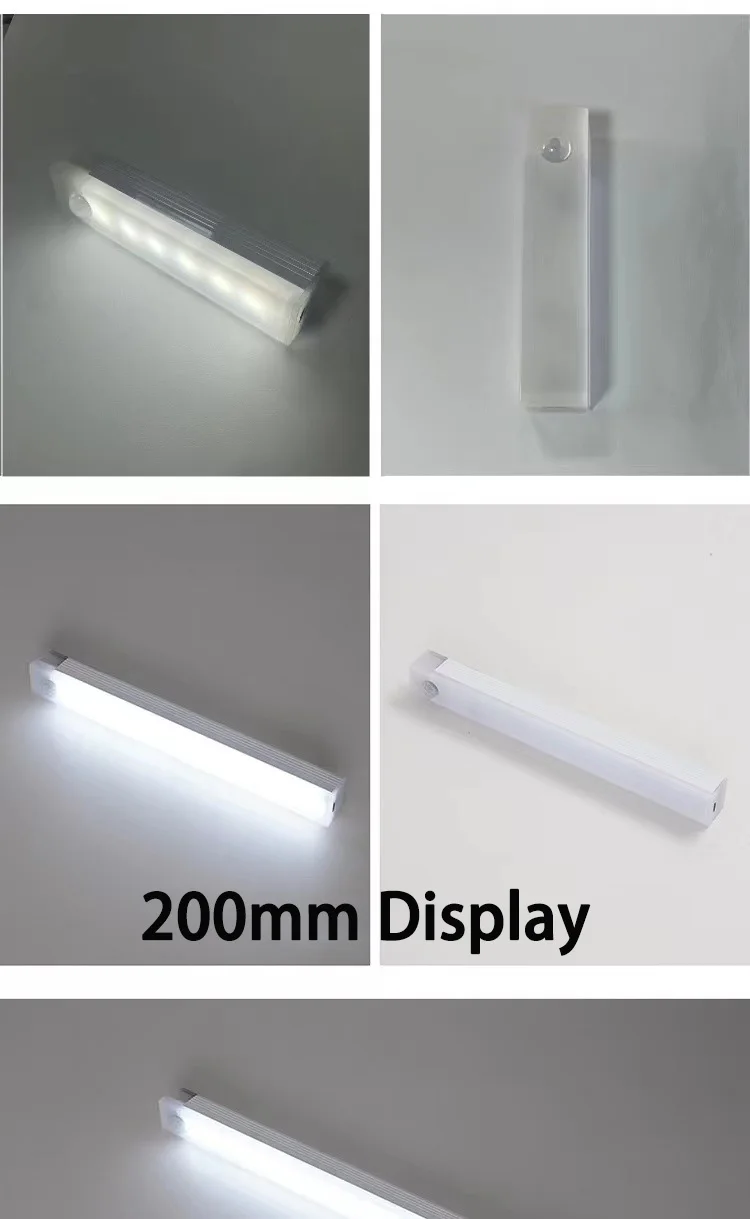PIR Motion Sensor LED Cabinet Light 10CM/20CM/30CM/50CM USB Rechargeable 3000K/6000K LED Under Magnetic Night Led Night Sensor