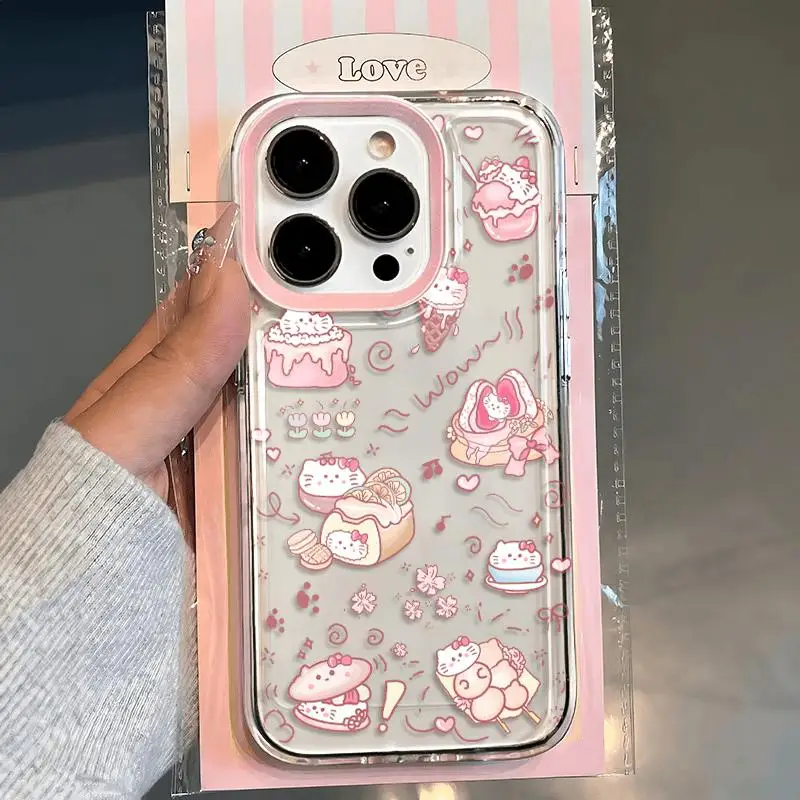 Full Screen Pink Flower Clear Space Phone Case