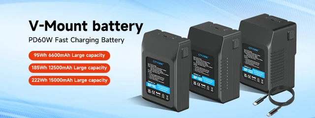 CITVORK V Mount Battery 229Wh Two 190Wh V Mount Batteries & Power