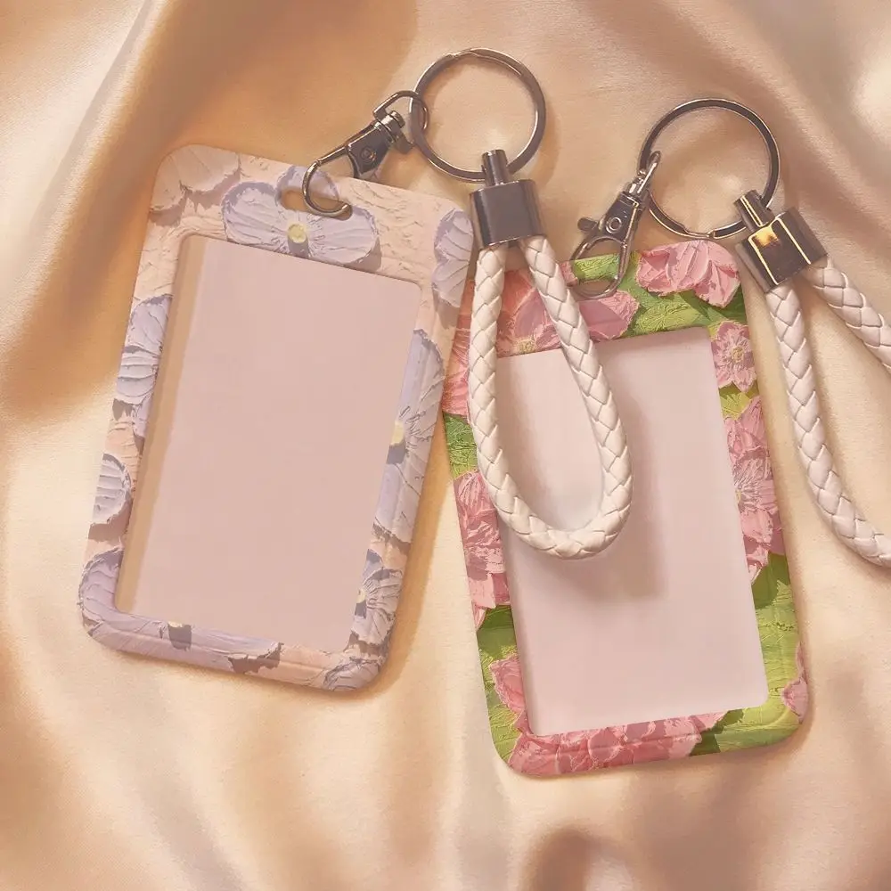1pcs Women Men Red Flower Business Card Holder Cartoon Cute Pink Credit Card Holders Love Bank ID Holders Badge Cover Case