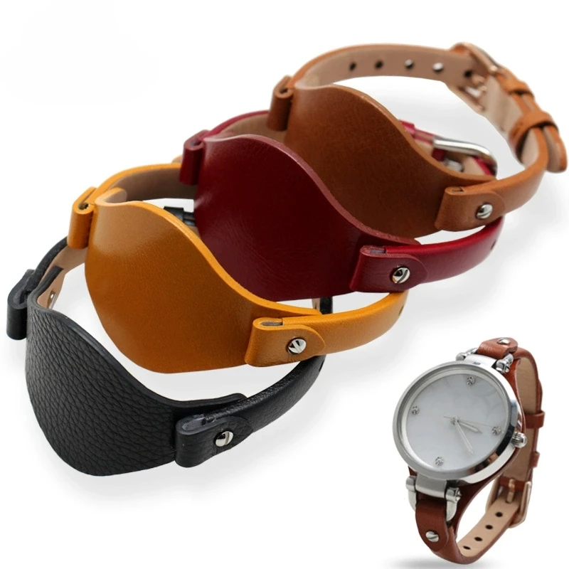 Women's 8mm Genuine Leather Watch Strap – Soft Cowhide Band Bracelet in Stylish Design