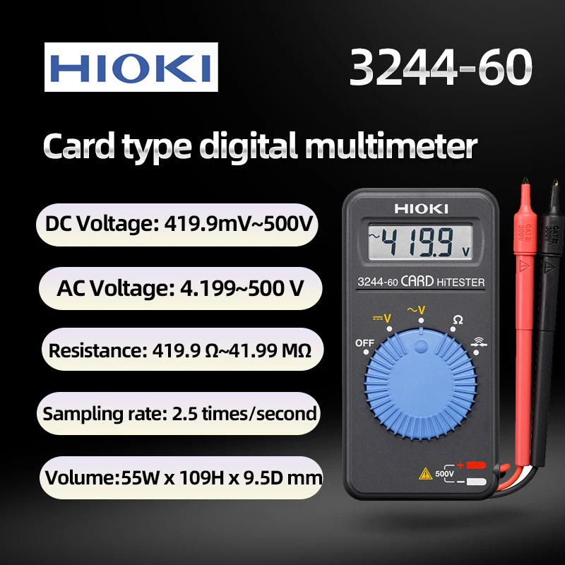 

Оригинальный мультиметр HIOKI 3244-60F с цифровой картой, постоянный ток от 419,9 мВ до 500 В, тестовый инструмент для проверки напряжения и сопротивления