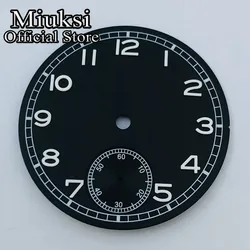 Elegant 37mm Black, White, and Blue Luminous Watch Dial (Black)