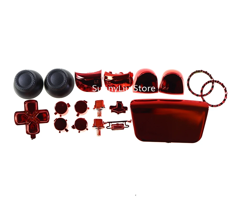 10Set Set Completo Di Pulsanti Cromati Per Ps5 Thumb Sticks Joystick Cap L1 R1 L2 R2 Pulsante D-Pad Per Controller Ps5 V1.0