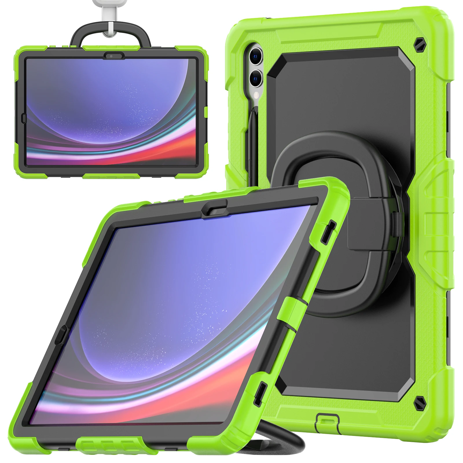 Heavy Duty 12.4-Inch Tablet Case with 360° Rotatable Bracket
