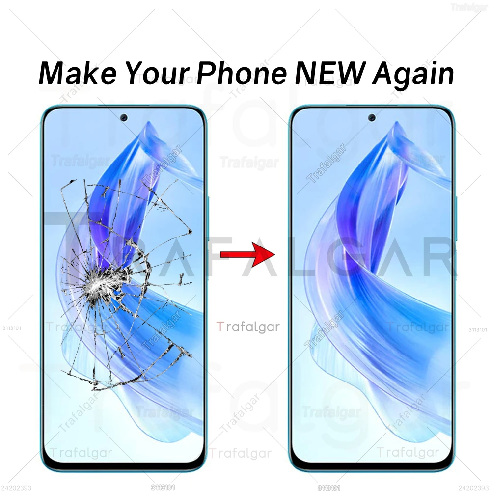Front Screen Glass For HONOR 90 Lite CRT-NX1 Outer Glass Lens+OCA Optically Clear Adhesive Replacement