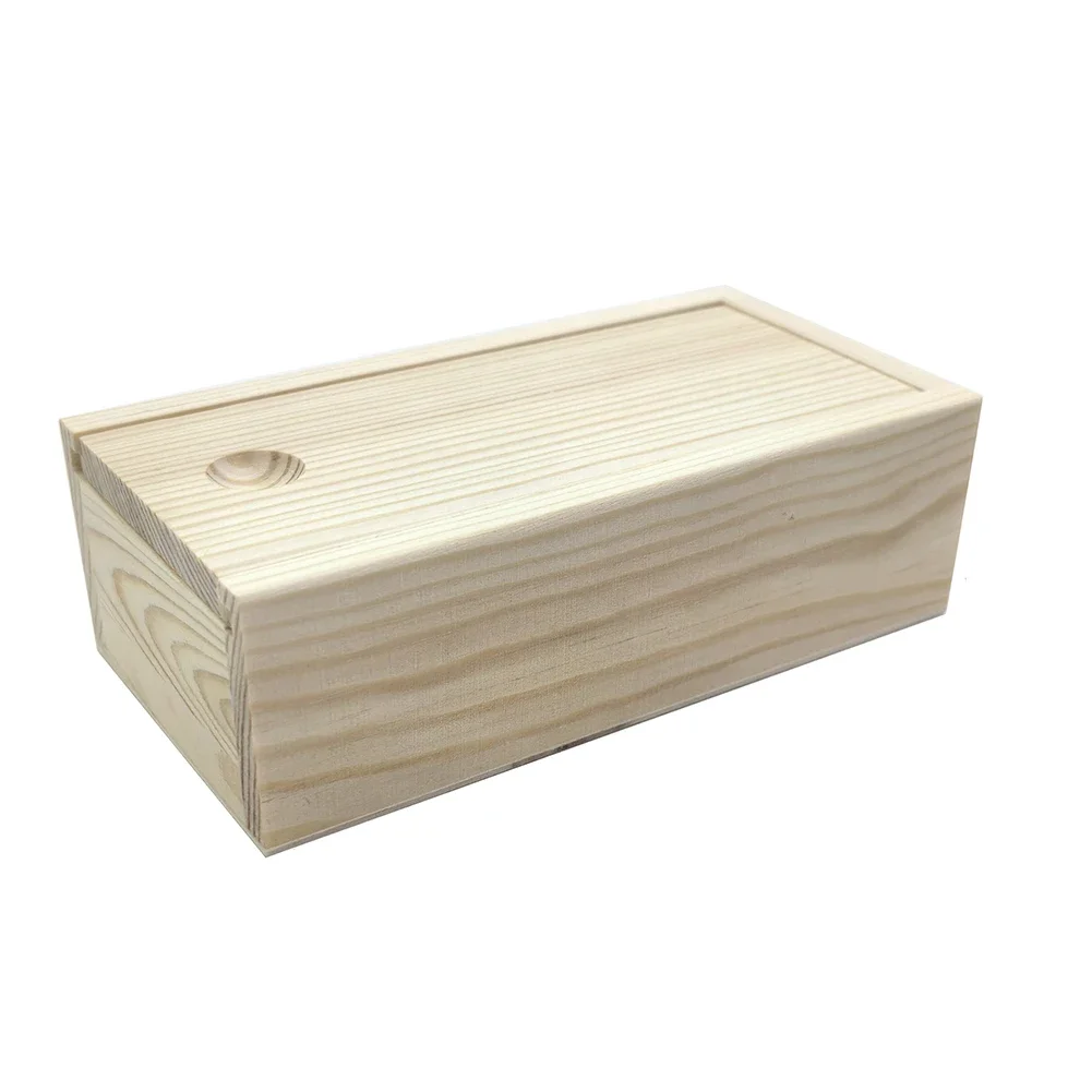 Wood storage box Pine Pull-out Box Sliding Cover Wooden Box Wooden Storage Log Drawer Wood Jewelry Organizer Case DIY Case
