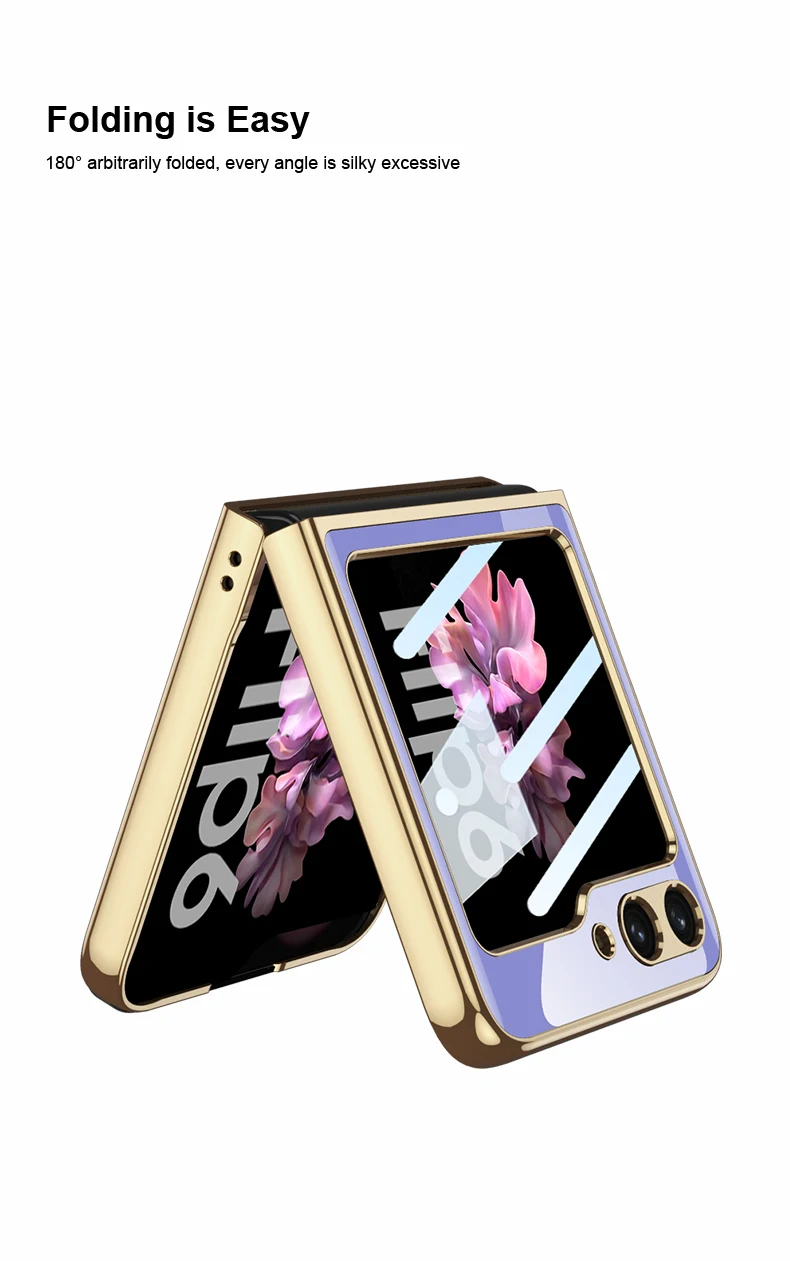 Painted Elk Pattern Glass Case For Samsung Galaxy Z Flip 6 5 Outer Screen Glass