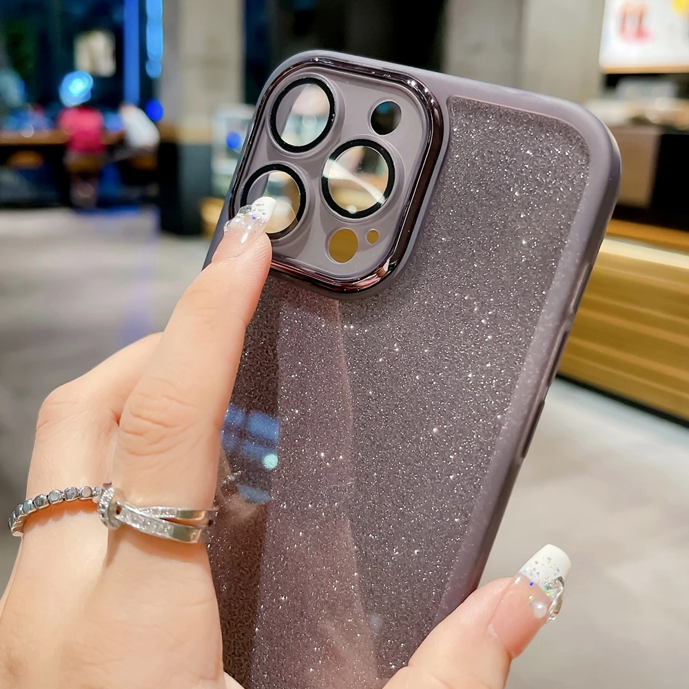 Sparkling Glitter Phone Cover with Silvery Bling
