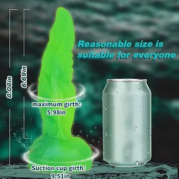 Fluorescence Silicone Soft Dragon Dildo luminous Monster Anal Penis Large Anus Expansion Big Butt Plug Dilator for Women 6