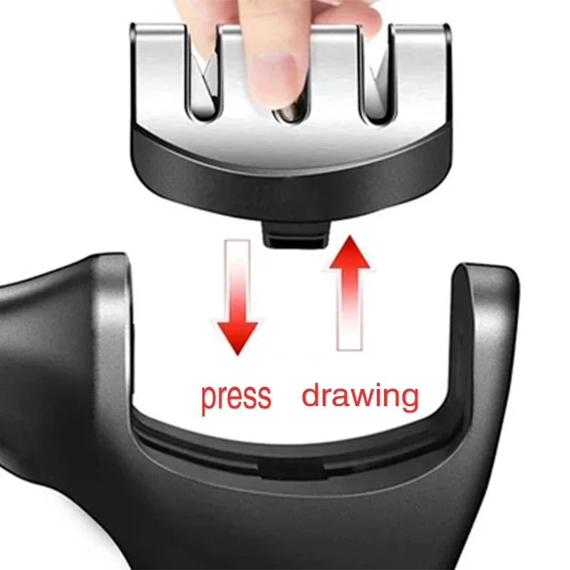 4 IN 1 Scissors Knife Sharpener 3 Paragraphs Replaceable Grinding Head Section Knives Accessories Kitchen Gadgets