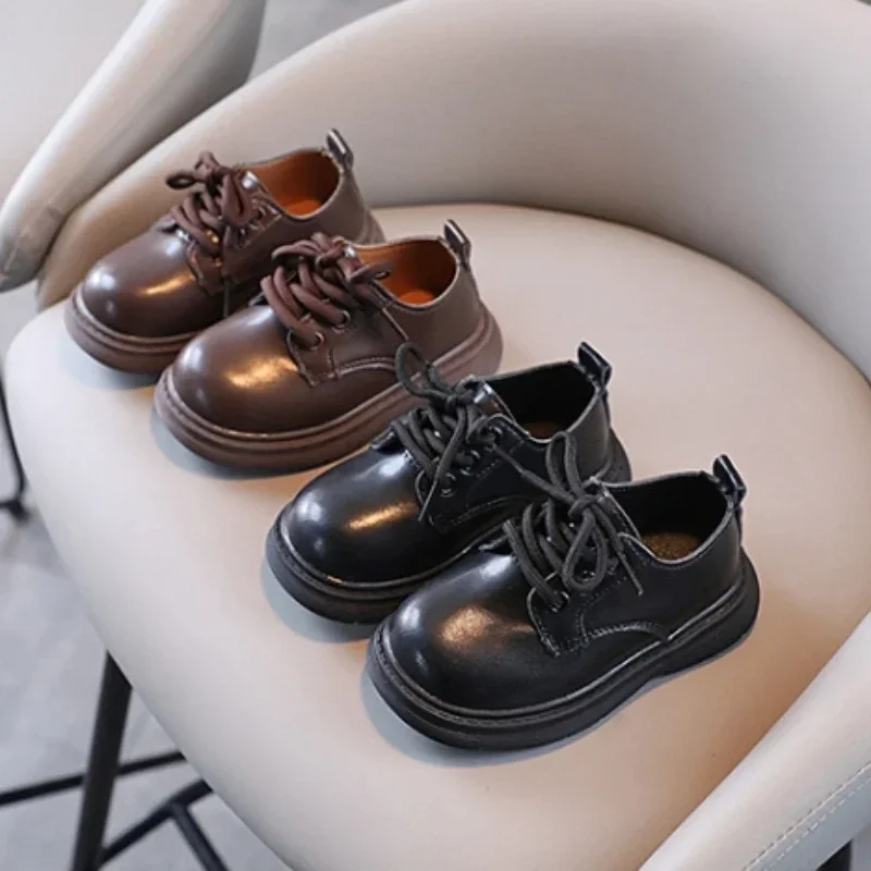 Fashion Kids Shoes Spring Child Leather Shoes British Style Boys Shoe Soft Soled Girls Anti Slip Casual Shoe