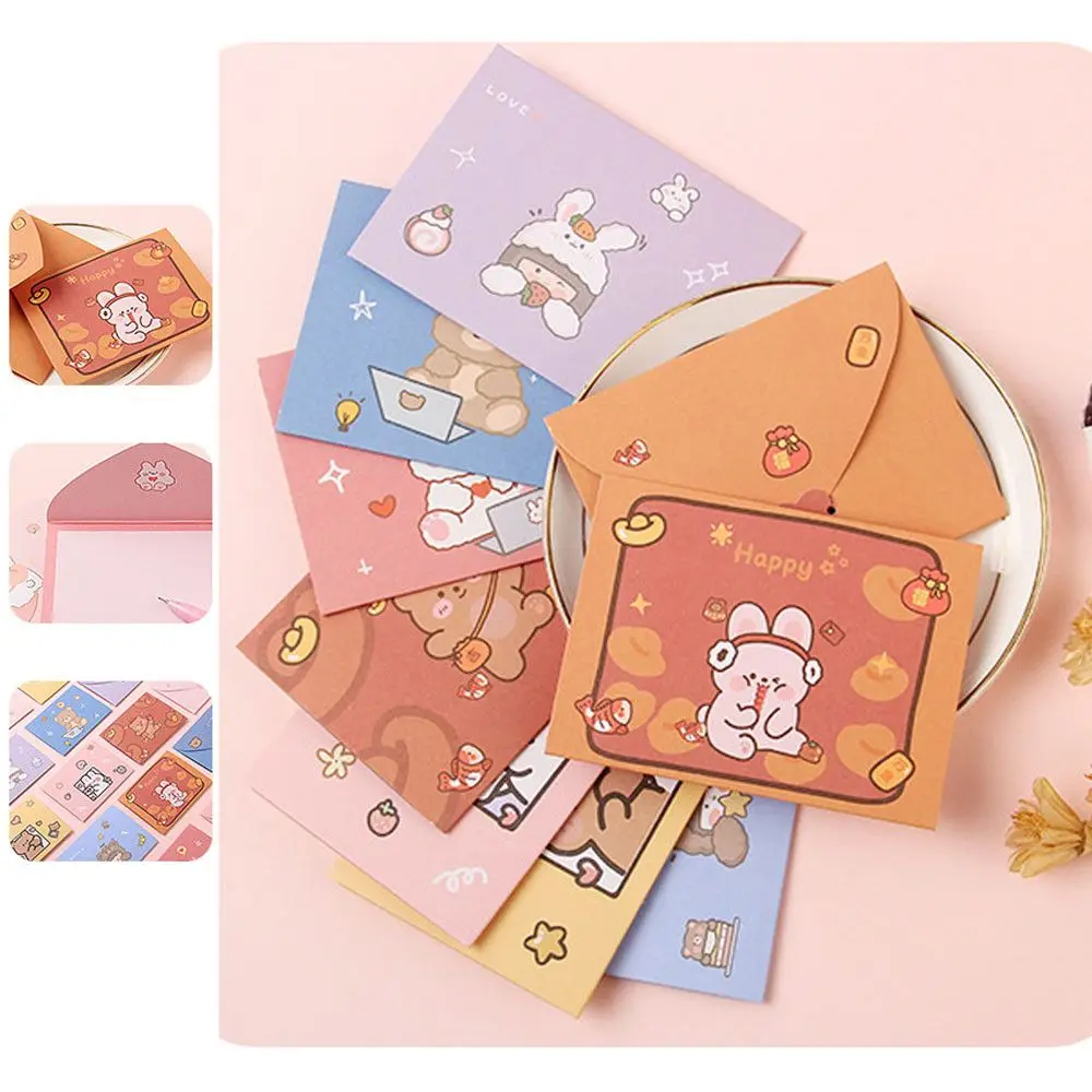 

Bear Rabbit Gift Decoration New Year Blessing Thank Envelope Letter Paper Birthday Card Greeting Card