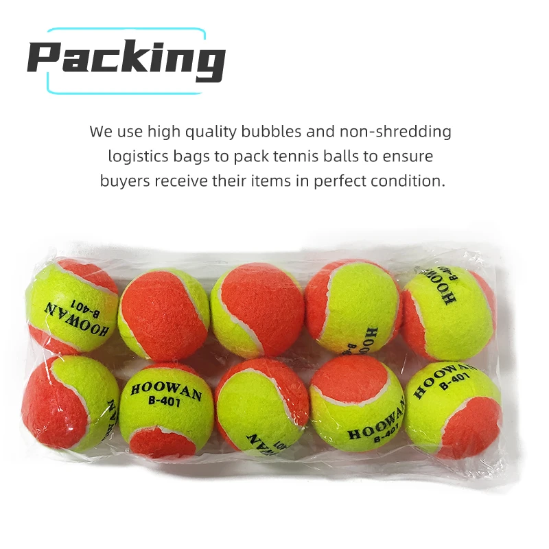 HOOWAN B-401 Beach Tennis Balls 10 Unit Standard Padel Balls 50% Pressure Training Balls