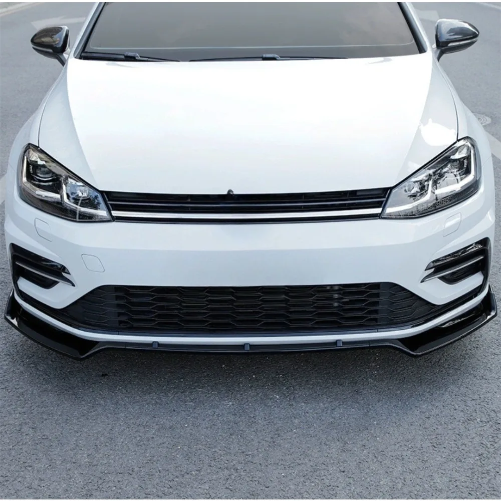 폭스바겐 골프 7 7.5 GTI R 라인 R 2014-2020용 3PCS 맥스 스타일 프론트 범퍼 립 스플리터, 외부 튜닝 바디 키트 부품 업그레이드