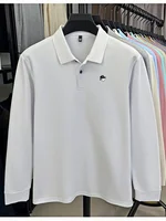Polo de golf à manches longues pour hommes, haut imprimé de marque, 100% coton, confortable, respirant, mode, loisirs, haut de gamme 5