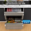 24 Inch Under Counter Double Drawer Fridge Indoor and Outdoor Beverage Refrigerator Stainless Steel Beverage Fridge  Foam Door 2